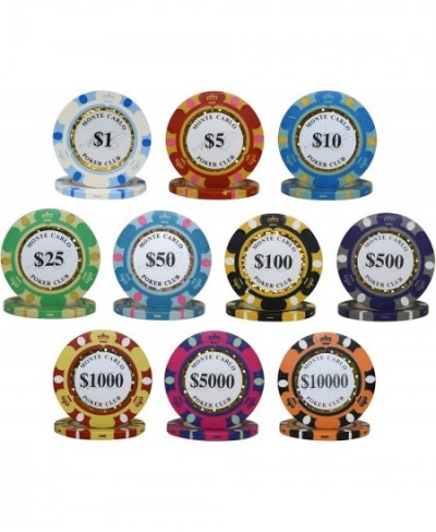 MRC 300pcs Monte Carlo Poker Club Poker Chips Set with Aluminum Case Custom Build $128.41 - Casino Equipment