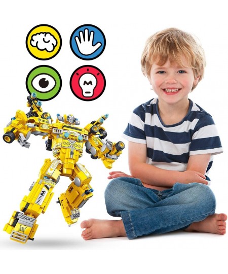 723 PCS Robot Building Kit 8-in-1 Kids Model Engineering Construction Vehicle Building Blocks Sets STEM Learning Building Bri...