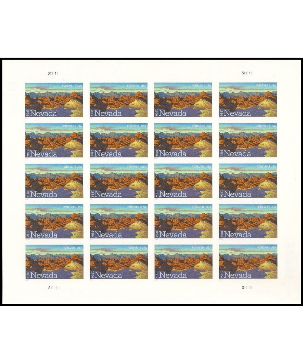 Nevada Statehood Stamps Sheet of 20 Forever U.S. Postage Stamps Scott 4907 $57.47 - Collectibles Display & Storage