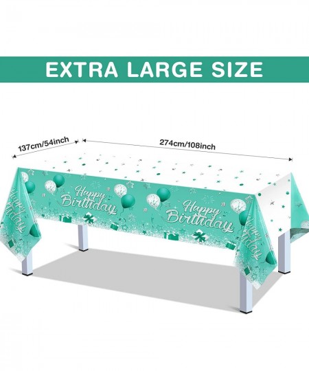 Teal and Silver Birthday Party Supplies Confetti Sprinkles Happy Birthday Tablecloths Starry Table Covers for Kids Adults Bir...