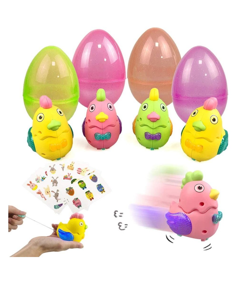 Large Prefilled Wind Up Chicks Easter Eggs Basket Stuffers Decorations for Toddler Boys Girls Kids Gift LED Flashing Chicken ...