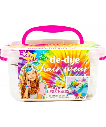 Hair Wear Tie-Dye Tub Kit by Horizon Group USA Create 3 Tie-Dye Hair Accessories DIY Tie Dye Kit Includes Dyes Bottles Rubber...