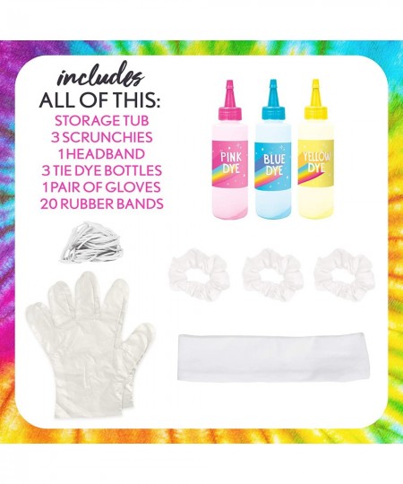 Hair Wear Tie-Dye Tub Kit by Horizon Group USA Create 3 Tie-Dye Hair Accessories DIY Tie Dye Kit Includes Dyes Bottles Rubber...